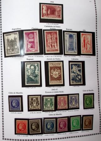 1942-2018, Collection de France en 5 classeurs YT vert