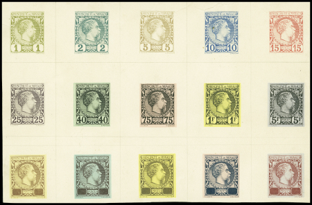 Charles III, Essais sur carton épais, feuillet de présentation