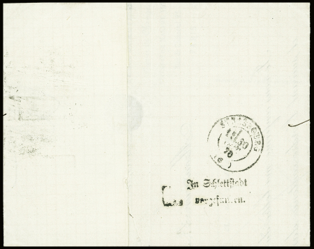 Rare marque "In Schlettstadt vorgefunden" au verso