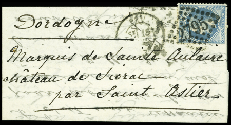 PAU (Basses-Pyrénées)Lettre de Paris datée du 3 octobre