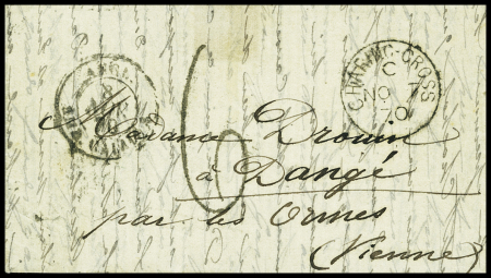 VALISE DIPLOMATIQUERarissime lettre datée de Paris