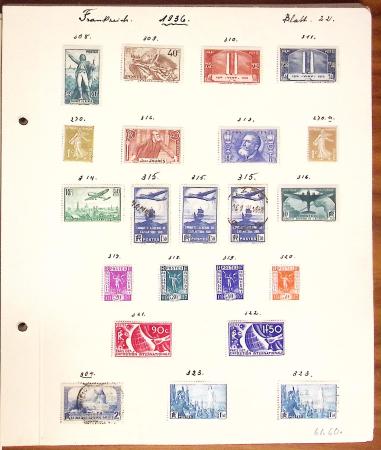 1849-1949 Ancienne collection de neufs et d'oblitérés sur pages