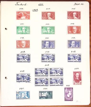 1849-1949 Ancienne collection de neufs et d'oblitérés sur pages