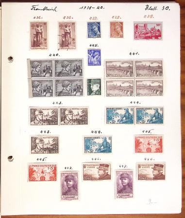 1849-1949 Ancienne collection de neufs et d'oblitérés sur pages