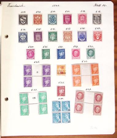 1849-1949 Ancienne collection de neufs et d'oblitérés sur pages