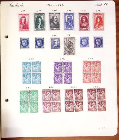 1849-1949 Ancienne collection de neufs et d'oblitérés sur pages