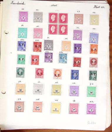 1849-1949 Ancienne collection de neufs et d'oblitérés sur pages