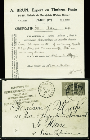 N°3 10F sur 90c rouge Berthelot, bien centré, + n°199