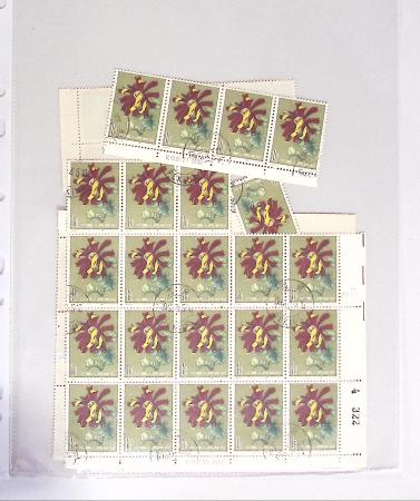 1963-1967 Ensemble de morceaux de feuilles oblitérés