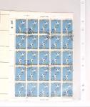 1963-1967 Ensemble de morceaux de feuilles oblitérés