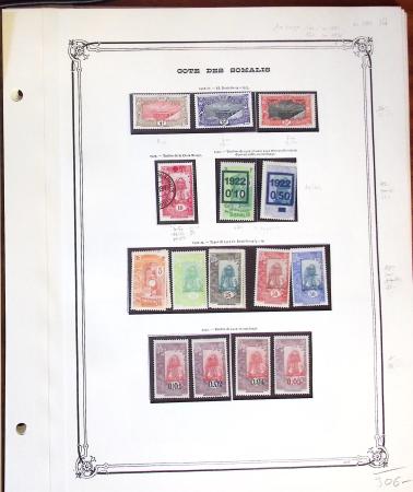 1892-1947 Ensemble avec timbres d'Obock et Cotes des