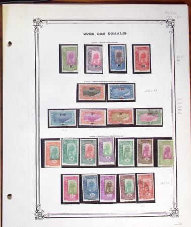 1892-1947 Ensemble avec timbres d'Obock et Cotes des