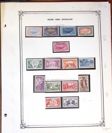 1892-1947 Ensemble avec timbres d'Obock et Cotes des