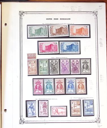 1892-1947 Ensemble avec timbres d'Obock et Cotes des