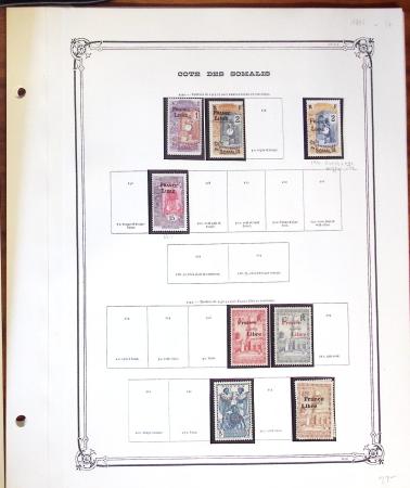 1892-1947 Ensemble avec timbres d'Obock et Cotes des