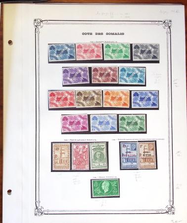 1892-1947 Ensemble avec timbres d'Obock et Cotes des