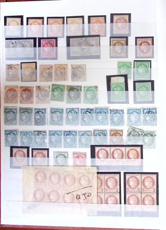 1849-1877, Lot de France classique, en quantité multiples,