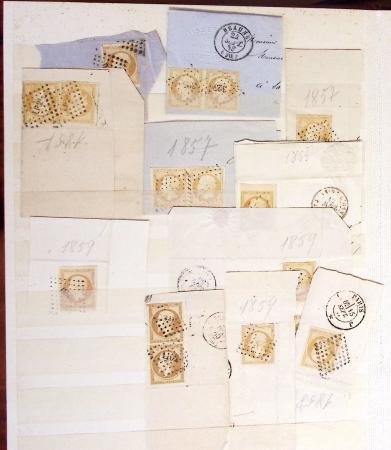 1849-1877, Lot de France classique, en quantité multiples,