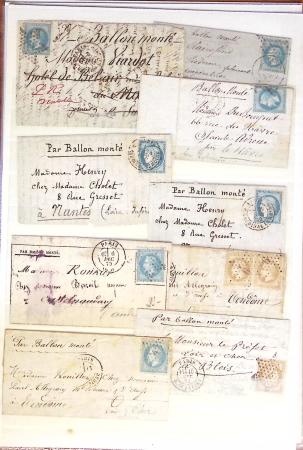1849-1870, Lot de lettres classiques avec section de