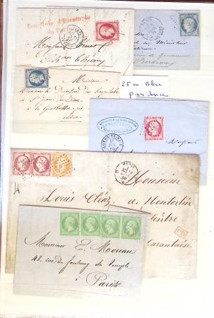 1849-1870, Lot de lettres classiques avec section de