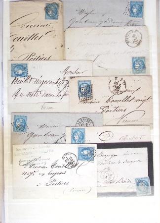 1849-1870, Lot de lettres classiques avec section de