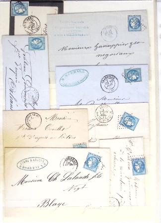 1849-1870, Lot de lettres classiques avec section de