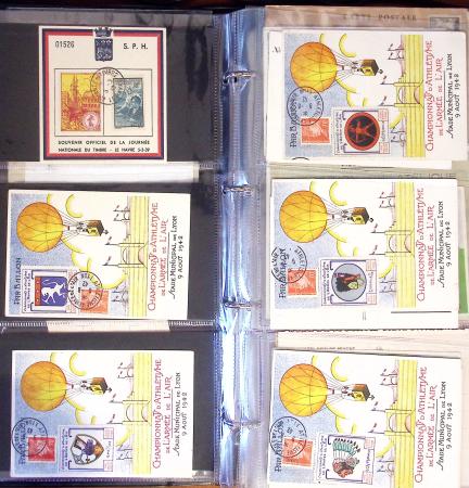 1929-60, Lot de lettres en 4 classeurs avec à noter