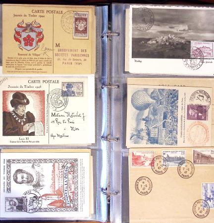 1929-60, Lot de lettres en 4 classeurs avec à noter