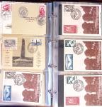 1929-60, Lot de lettres en 4 classeurs avec à noter