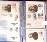 1929-60, Lot de lettres en 4 classeurs avec à noter