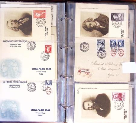 1929-60, Lot de lettres en 4 classeurs avec à noter