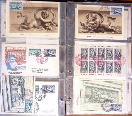 1929-60, Lot de lettres en 4 classeurs avec à noter