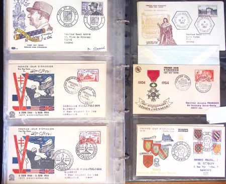 1929-60, Lot de lettres en 4 classeurs avec à noter