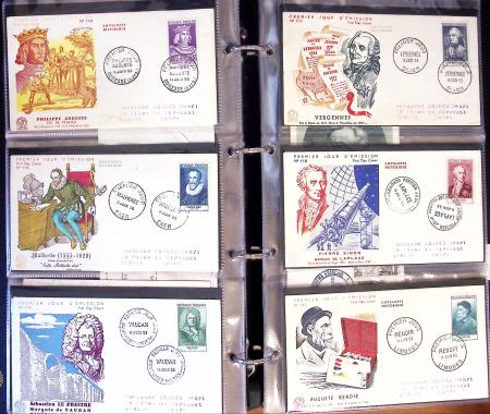 1929-60, Lot de lettres en 4 classeurs avec à noter