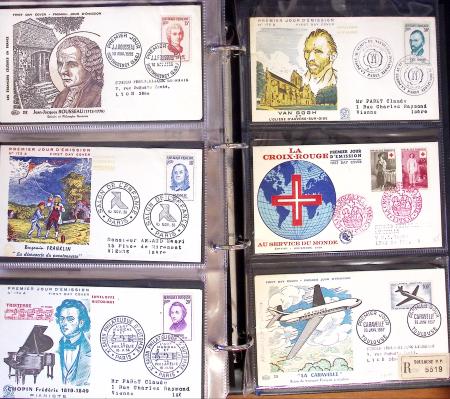1929-60, Lot de lettres en 4 classeurs avec à noter