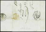 Lettre de Naples pour Lyon avec CAD octogonal bleu