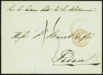 Lettre de Naples pour Sedan avec mention manuscrit