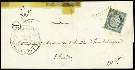 N°4 OBL PC 2215 + cursive "11 Najac" + grand CAD T