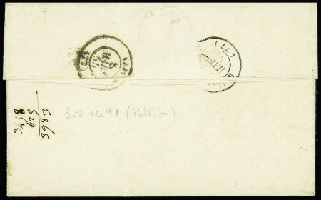 N°14 (pli) OBL PC 2653 + cursive "11 Requista" + T