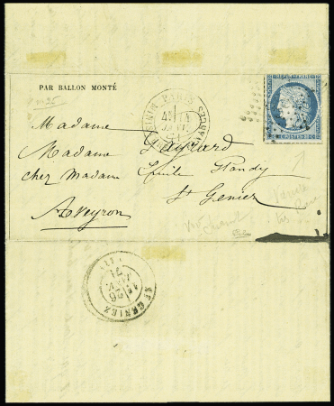 N°37 OBL étoile 35 + CAD "Paris Ministère des Fina