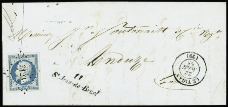 N°14 OBL PC 3123 + cursive "11 St Jean du Bruel" (