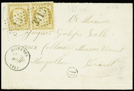 N°36 en paire OBL GC 3413 + T16 Silvanes (1872) su