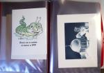 Un ensemble de cartes de vœux d'artistes du timbre dessinateurs graveurs certaines avec signature autographe manuscrite et/ou petit texte et/ou justification de tirage