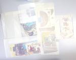 Timbres surchargés "Spécimen", "Muster" et "Muestra" du monde entier dans une chemise souple bleue. Lot substantiel. TB