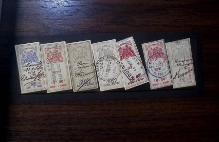 FISCAUX 1850-1940 Un bel ensemble de timbres fiscaux