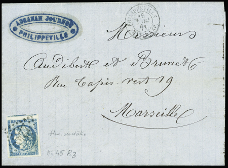 N°45C Belle nuance bleu verdâtre, bien margé avec voisin,