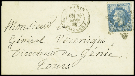 N°29 OBL étoile 22 + CAD "Paris R. Taitbout (27 sept