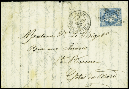 N°29 variété à la corne OBL étoile 13 + CAD "Paris
