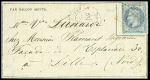 N°29 OBL étoile 12 + CAD "Paris Bd Beaumarchais" (10 nov 70) sur Gazette des Absents n°6 pour Lille, sans arrivée (Le Daguerre). + TB