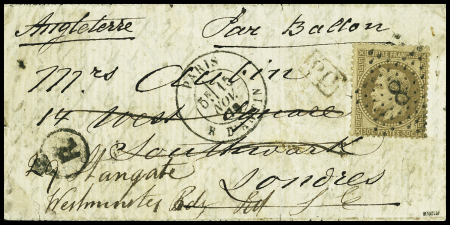 N°30 OBL étoile 8 + CAD "Paris R. d'Antin (15 nov 70)